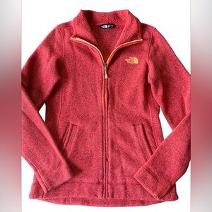 The North Face Maggy Zip Up Sweater Fleece Jacket Sunset Red Orange Size Small